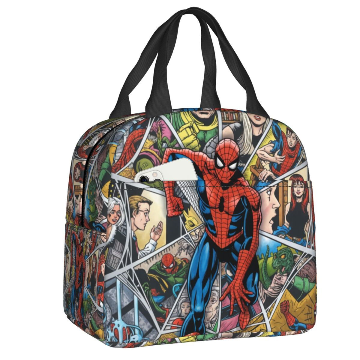 Spider-man Lunch Bag Marvel Cool Spiderman Tote Large Capacity Tote for School Lunch - ChildAngle