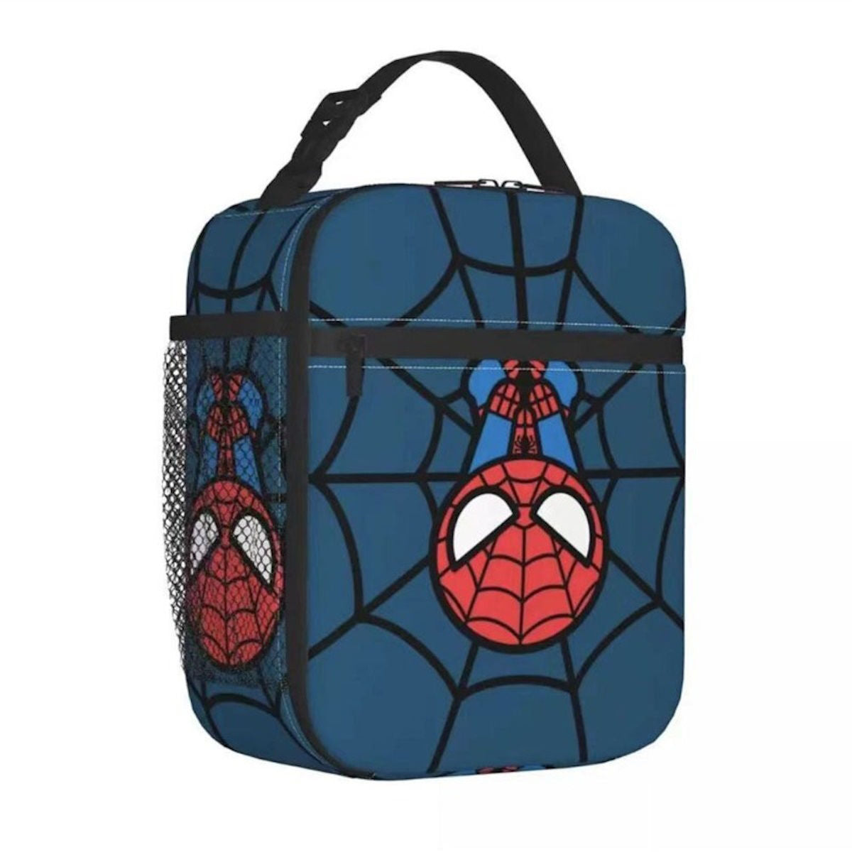 Spiderman Lunch Bag Spider Web Portable Tote with Side Mesh Pocket