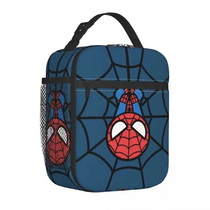 Spiderman Lunch Bag Spider Web Portable Tote with Side Mesh Pocket