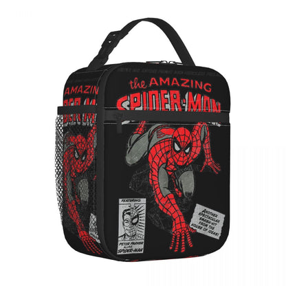 Spiderman Lunch Bag Spider Web Portable Tote with Side Mesh Pocket