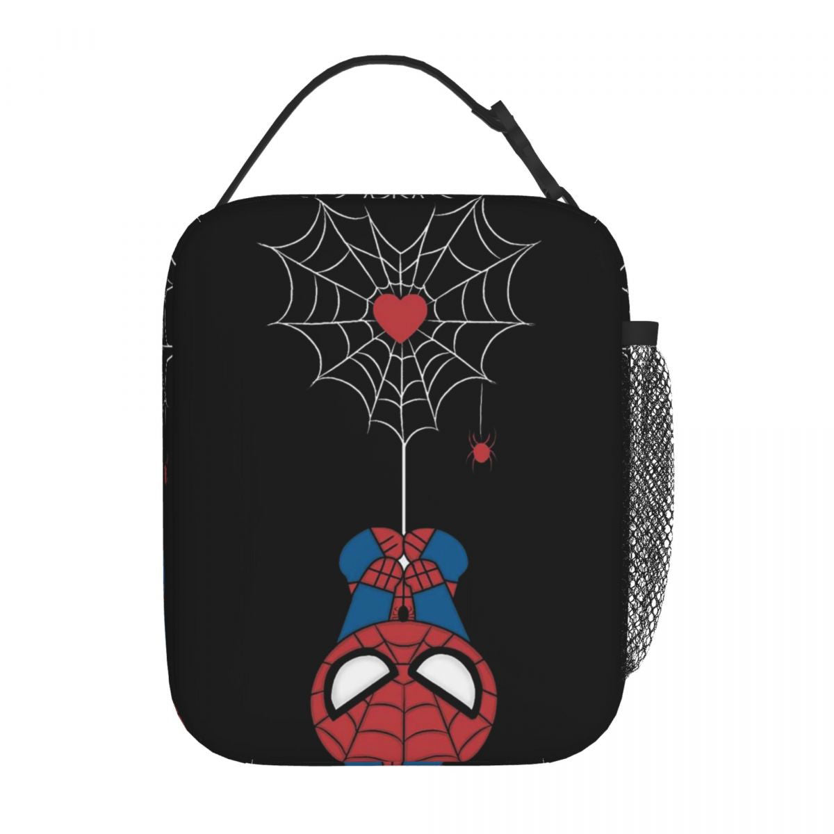 Spiderman Lunch Bag Spider Web Portable Tote with Side Mesh Pocket