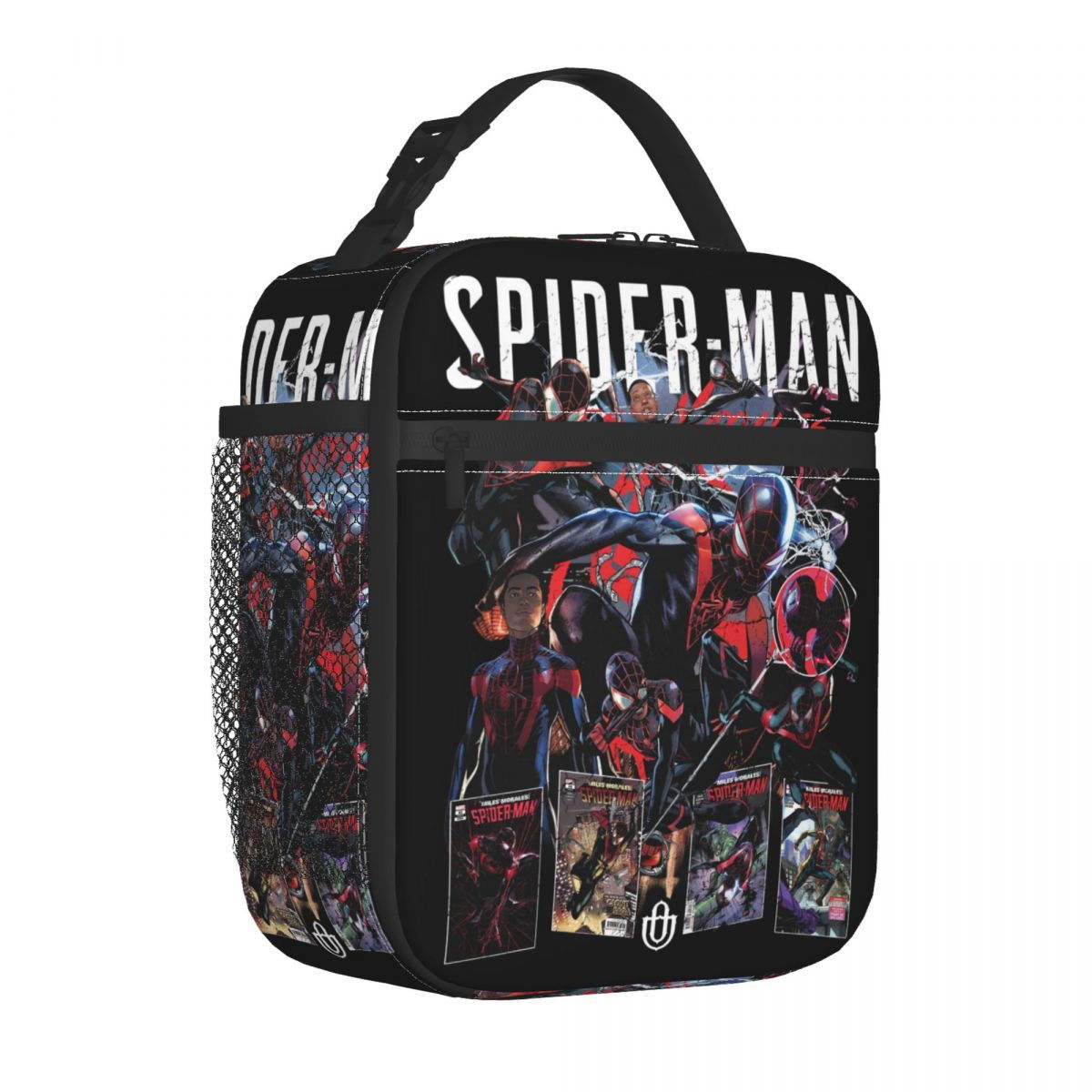 Spiderman Lunch Bag Spider Web Portable Tote with Side Mesh Pocket