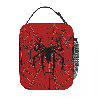 Spiderman Lunch Bag Spider Web Portable Tote with Side Mesh Pocket