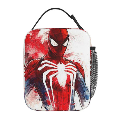 Spiderman Lunch Bag Spider Web Portable Tote with Side Mesh Pocket