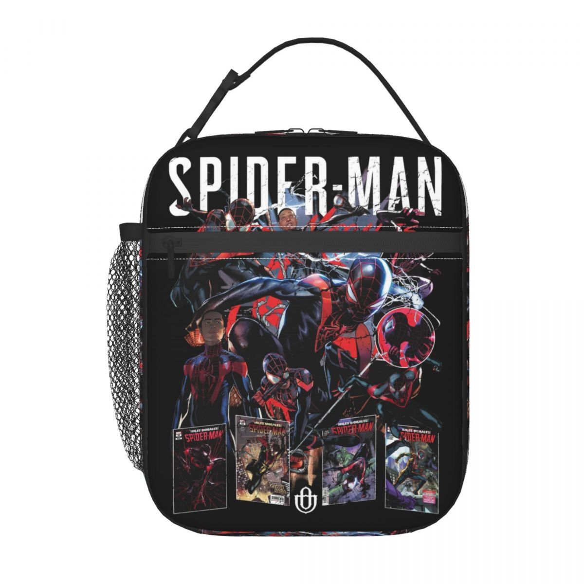 Spiderman Lunch Bag Spider Web Portable Tote with Side Mesh Pocket