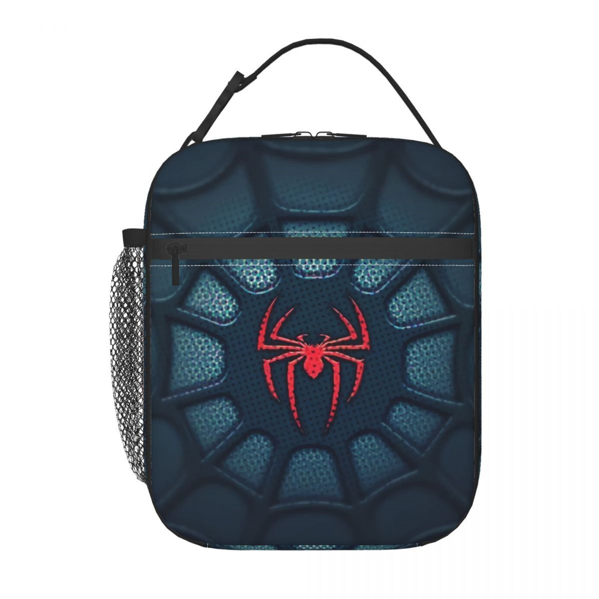 Spiderman Lunch Tote with Side Mesh Pocket - ChildAngle