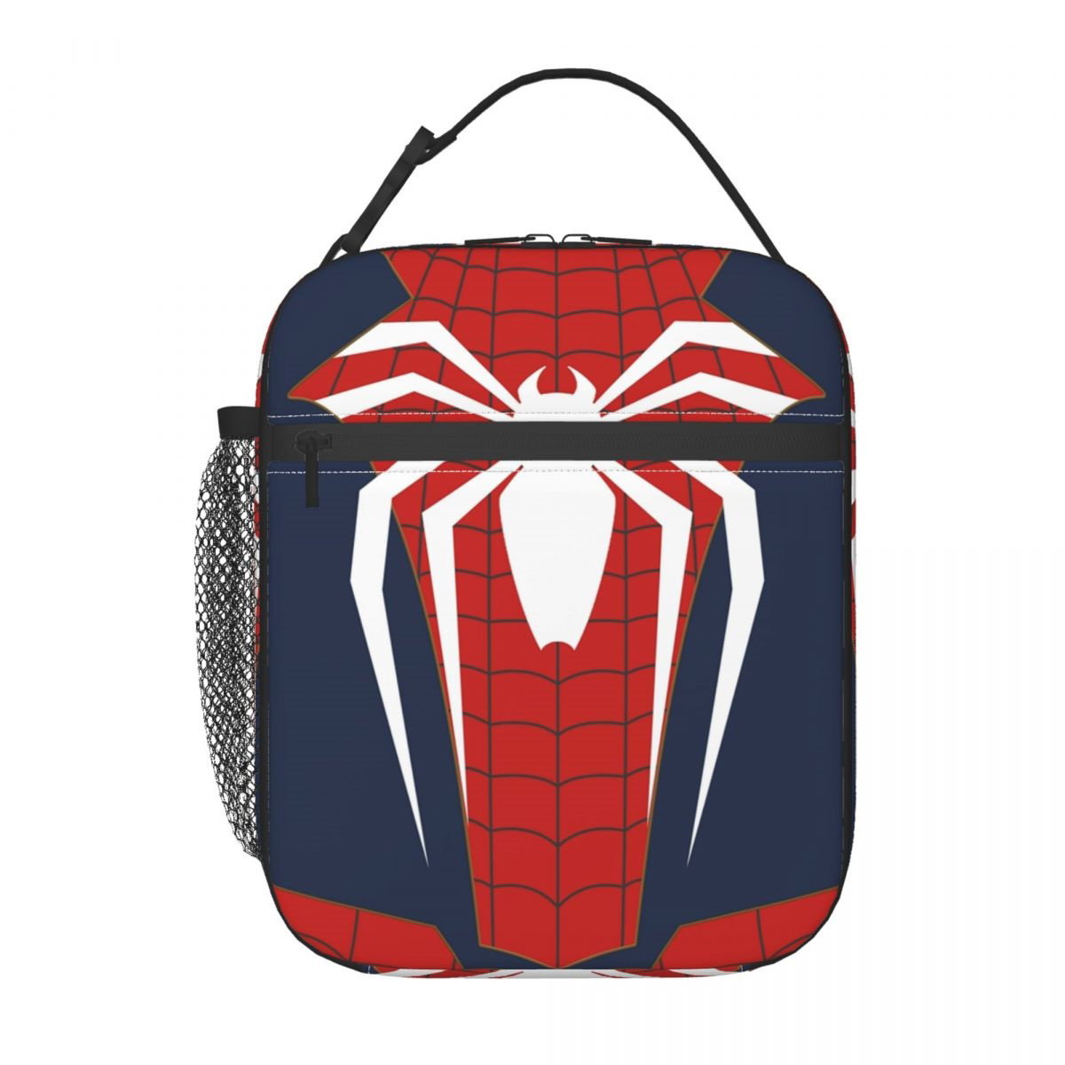 Spiderman Lunch Tote with Side Mesh Pocket - ChildAngle
