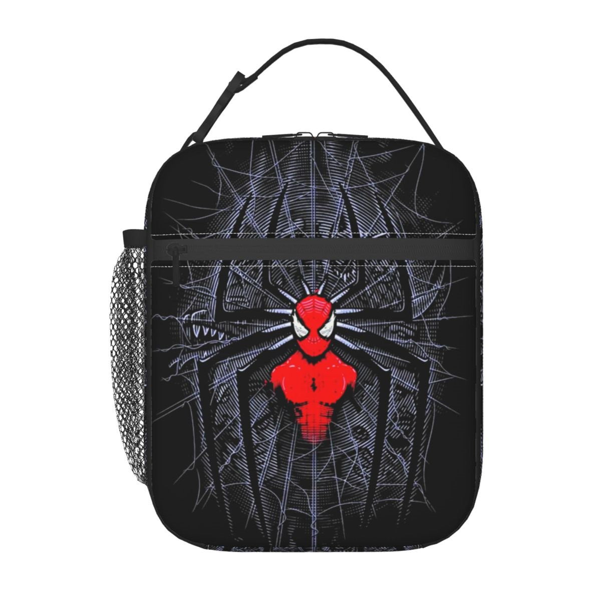 Spiderman Lunch Tote with Side Mesh Pocket - ChildAngle