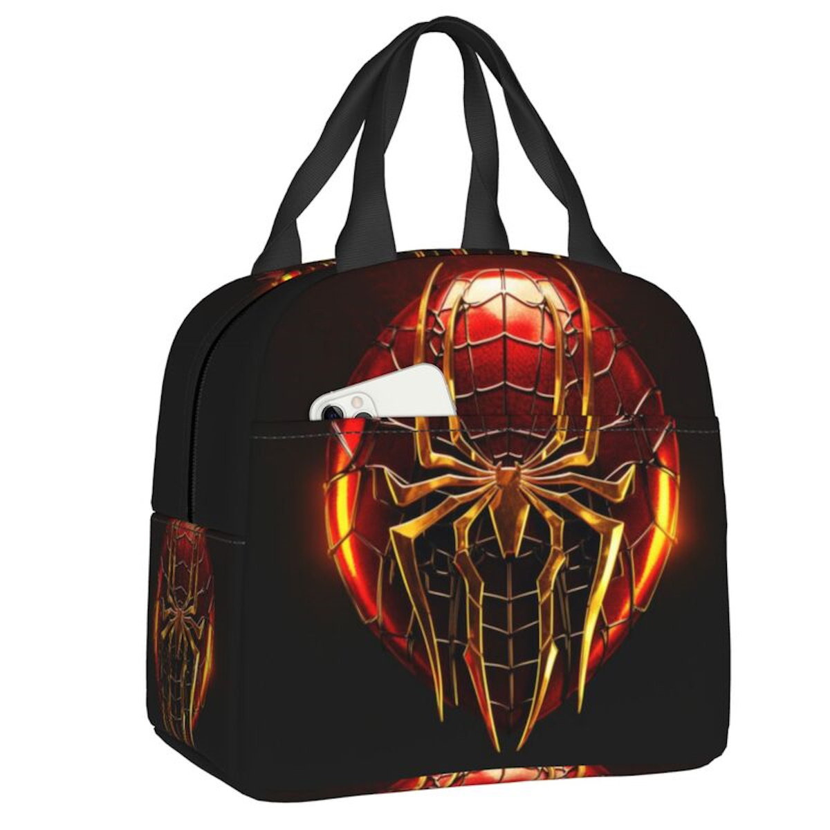 Spiderman Lunch Bag Marvel Spider Web Tote Large Capacity Tote for School - ChildAngle