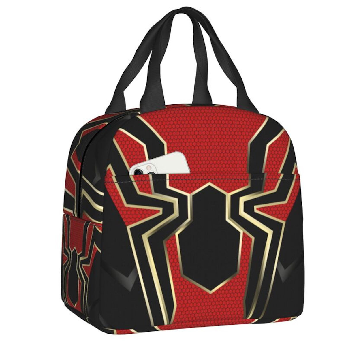 Spiderman Lunch Bag Marvel Spider Web Tote Large Capacity Tote for School - ChildAngle