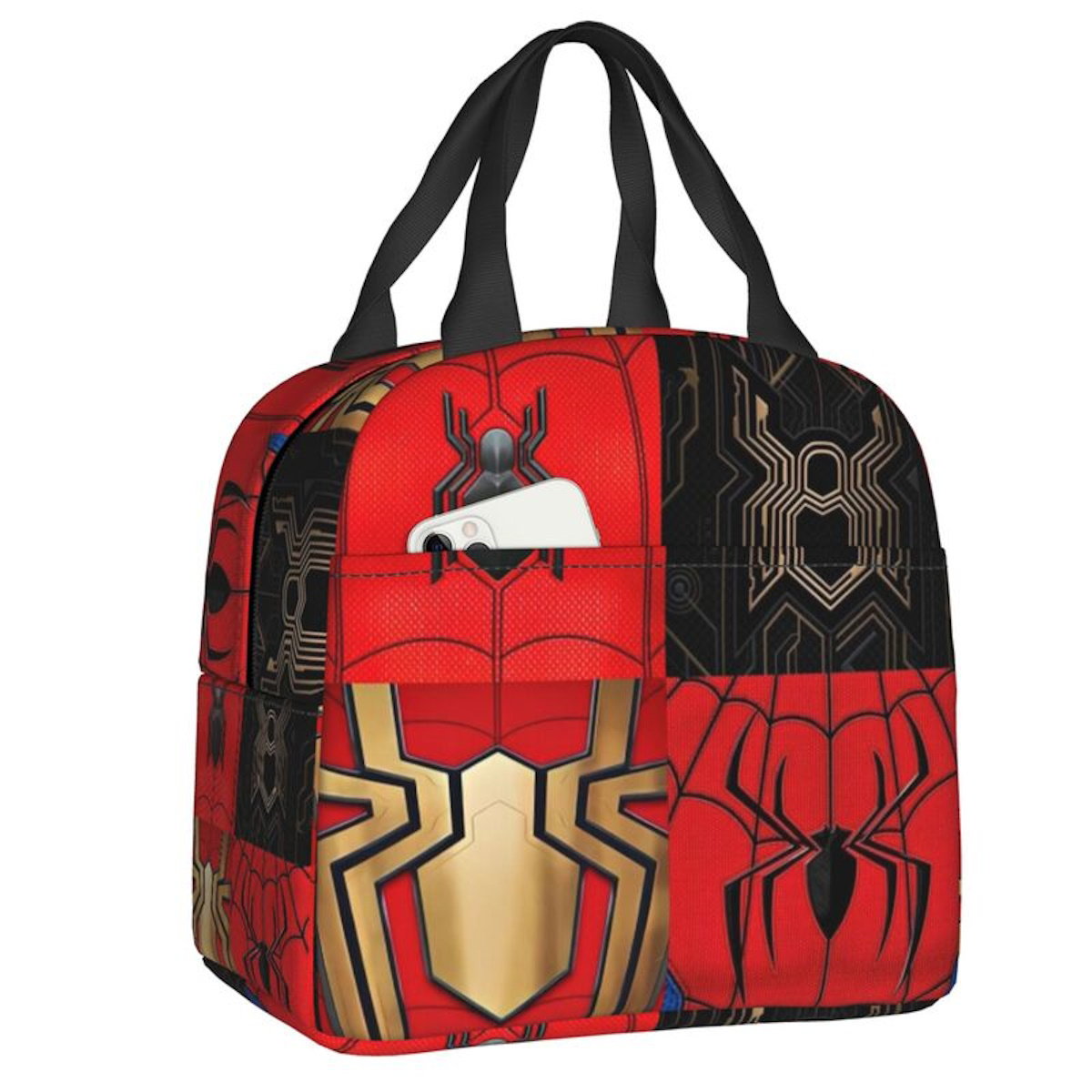 Spiderman Lunch Bag Marvel Spider Web Tote Large Capacity Tote for School - ChildAngle