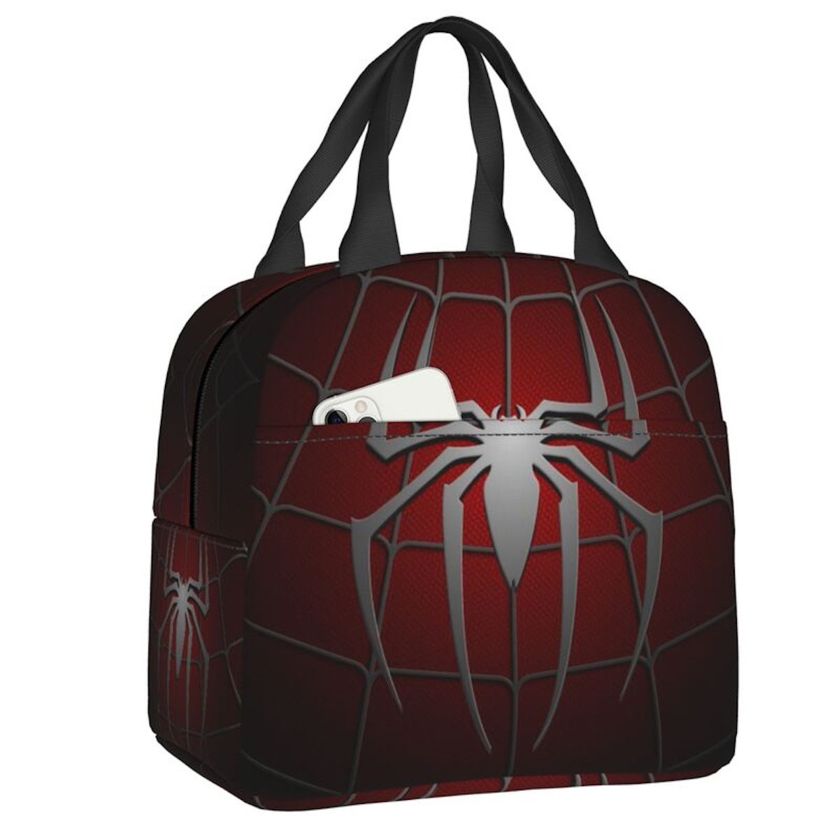 Spiderman Lunch Bag Marvel Spider Web Tote Large Capacity Tote for School - ChildAngle