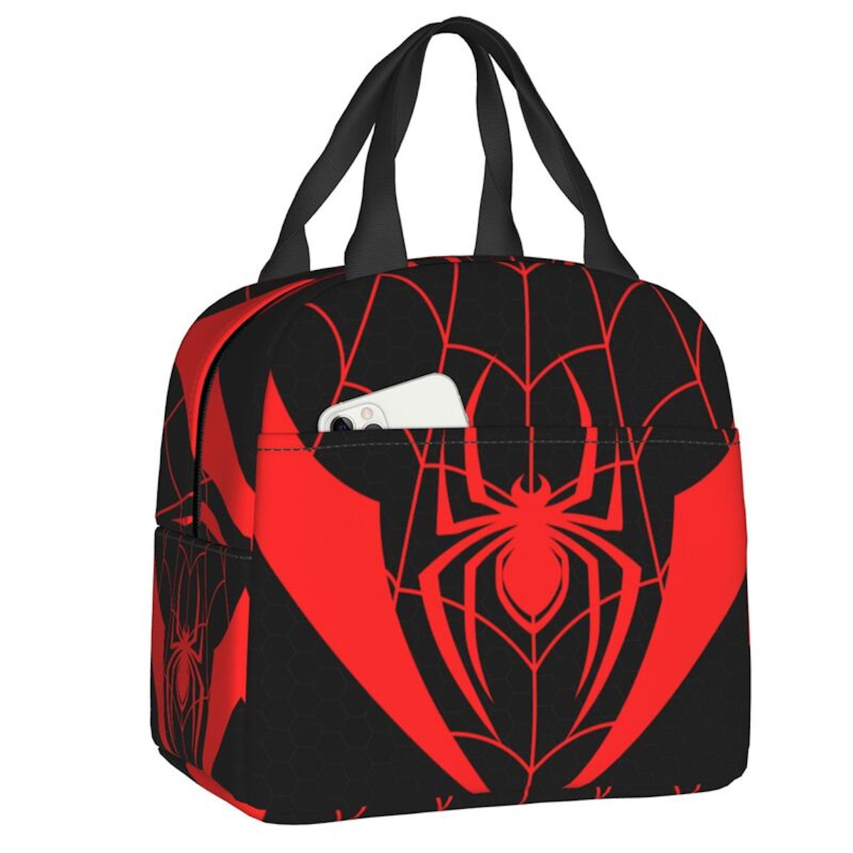 Spiderman Lunch Bag Marvel Spider Web Tote Large Capacity Tote for School - ChildAngle