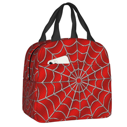 Spiderman Lunch Bag Marvel Spider Web Tote Large Capacity Tote for School - ChildAngle