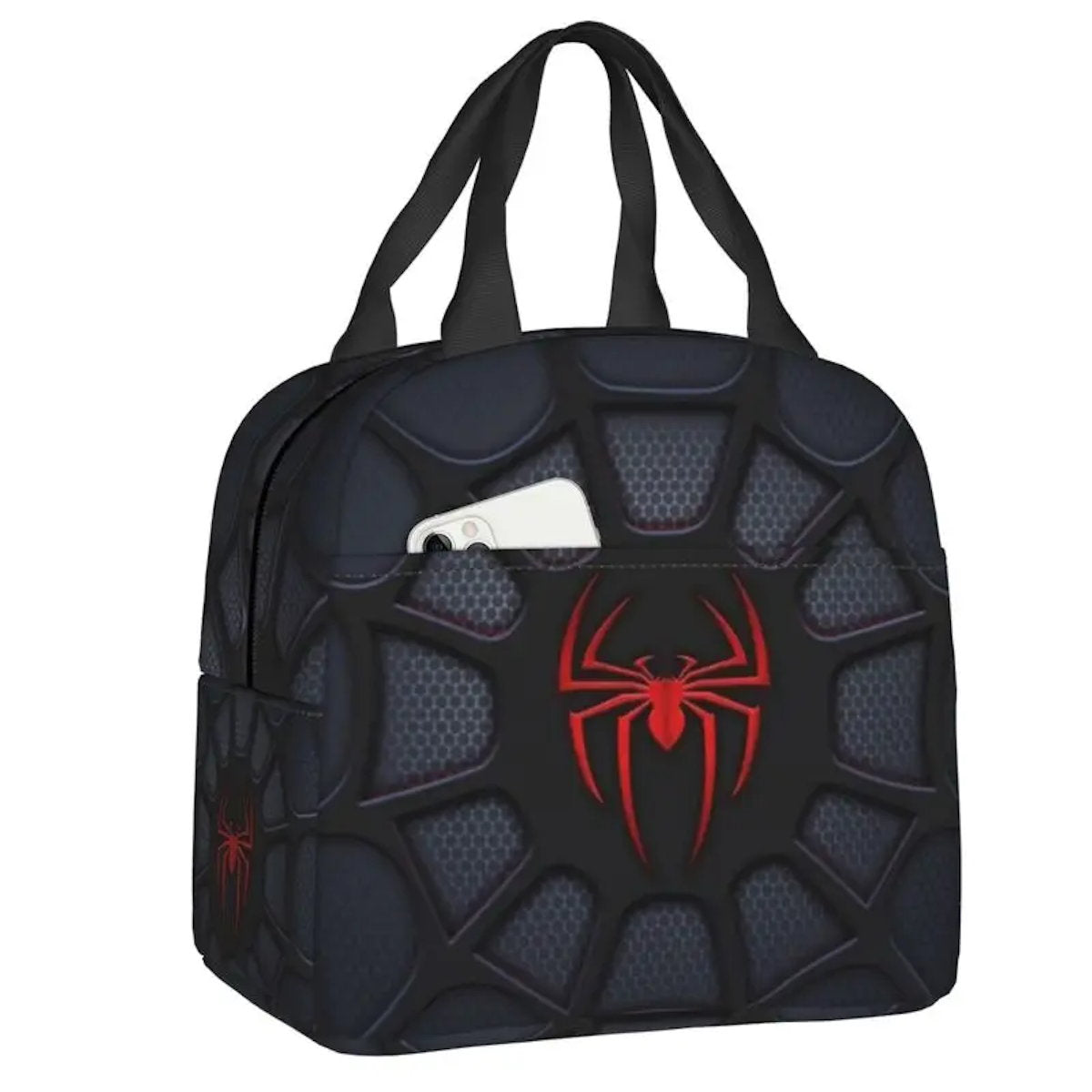 Spiderman Lunch Bag Marvel Spider Web Tote Large Capacity Tote for School - ChildAngle