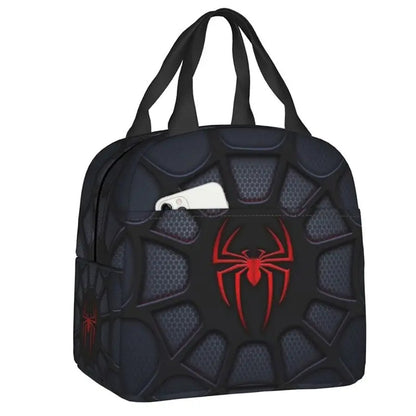 Spiderman Lunch Bag Marvel Spider Web Tote Large Capacity Tote for School - ChildAngle