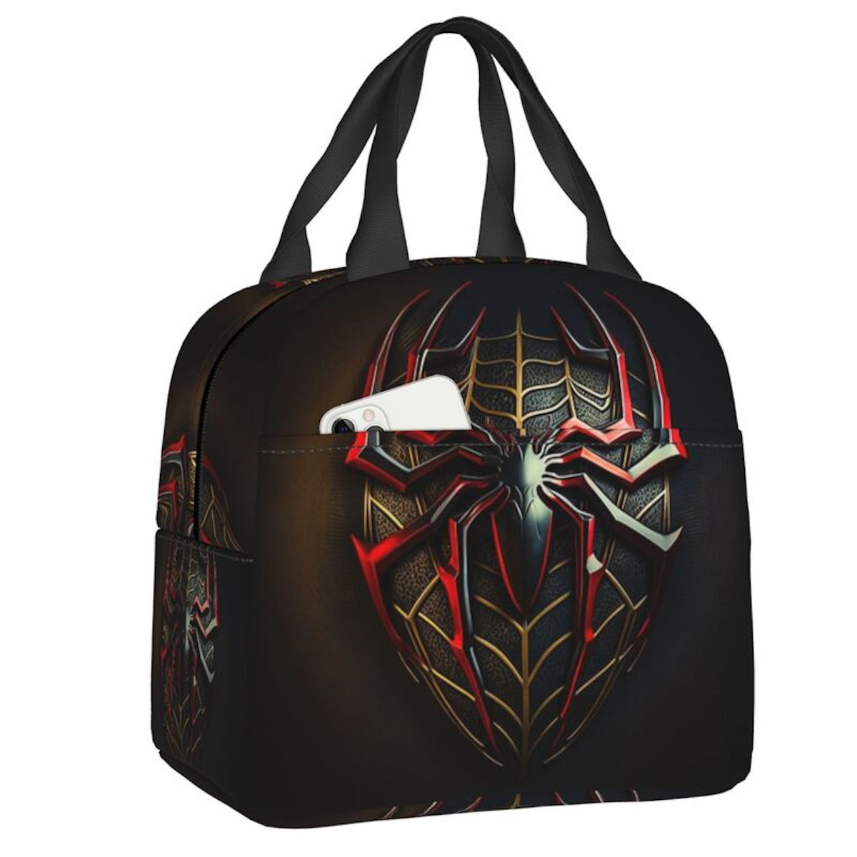 Spiderman Lunch Bag Marvel Spider Web Tote Large Capacity Tote for School - ChildAngle