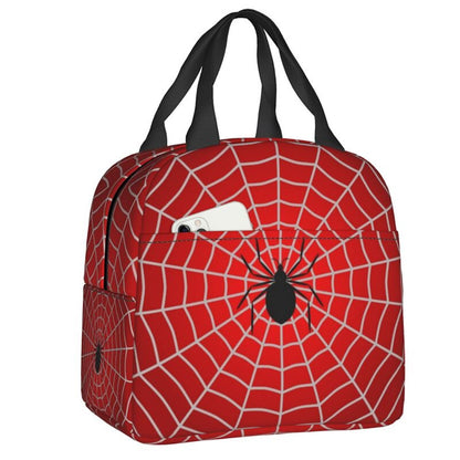 Spiderman Lunch Bag Marvel Spider Web Tote Large Capacity Tote for School - ChildAngle