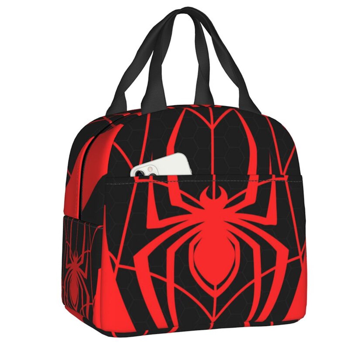 Spiderman Lunch Bag Marvel Spider Web Tote Large Capacity Tote for School - ChildAngle
