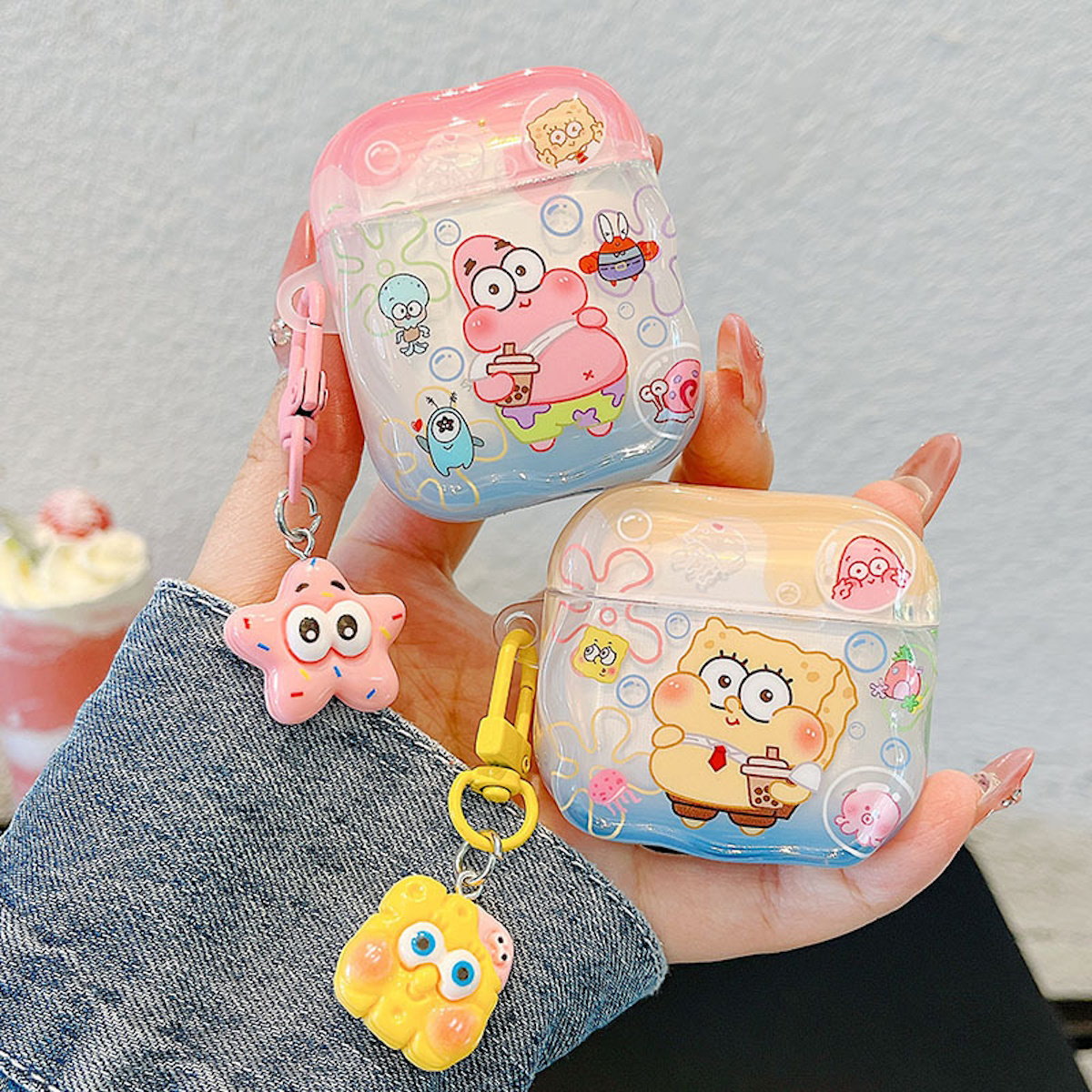 SpongeBob AirPods case character-themed cases Mr. Krabs Squrepants Patrick Star Gary the Snail AirPods Pro 3 SpongBob AirPods Case - ChildAngle