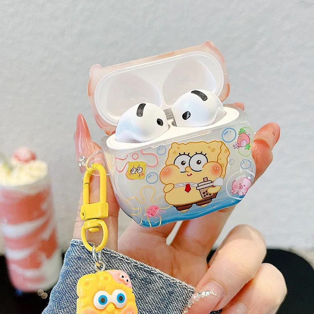 SpongeBob AirPods case character-themed cases Mr. Krabs Squrepants Patrick Star Gary the Snail AirPods Pro 3 SpongBob AirPods Case - ChildAngle