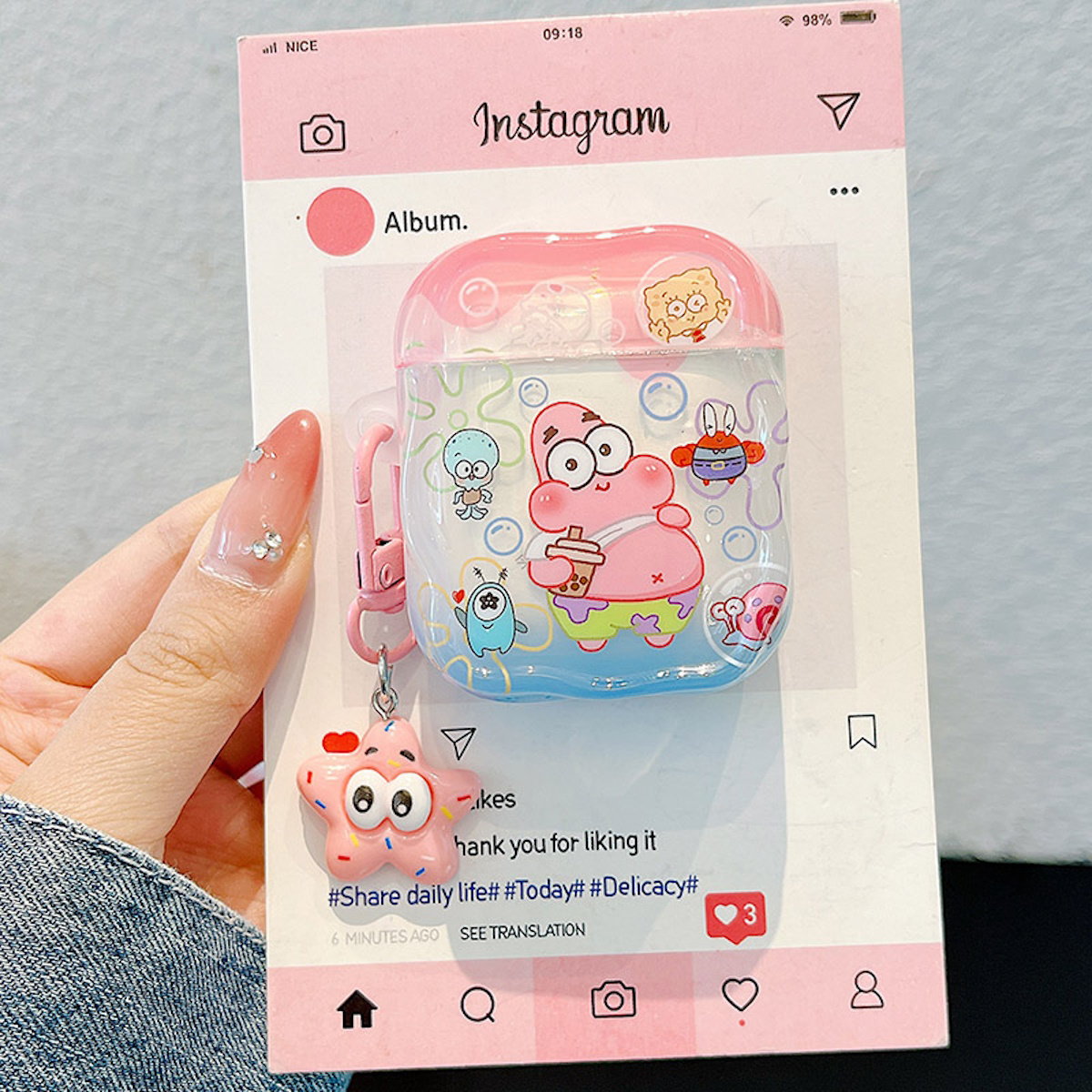 SpongeBob AirPods case character-themed cases Mr. Krabs Squrepants Patrick Star Gary the Snail AirPods Pro 3 SpongBob AirPods Case - ChildAngle