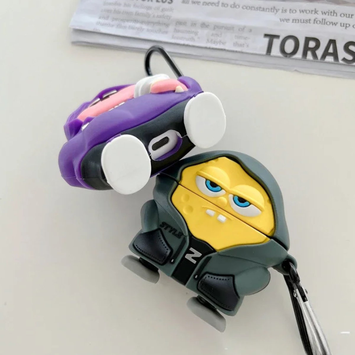 SpongeBob AirPods case character-themed cases Mr. Krabs Squrepants Patrick Star Gary the Snail AirPods Pro 3 SpongBob AirPods Case - ChildAngle