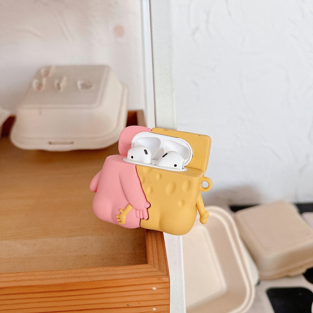 SpongeBob AirPods case character-themed cases Mr. Krabs Squrepants Patrick Star Gary the Snail AirPods Pro 3 SpongBob AirPods Case - ChildAngle
