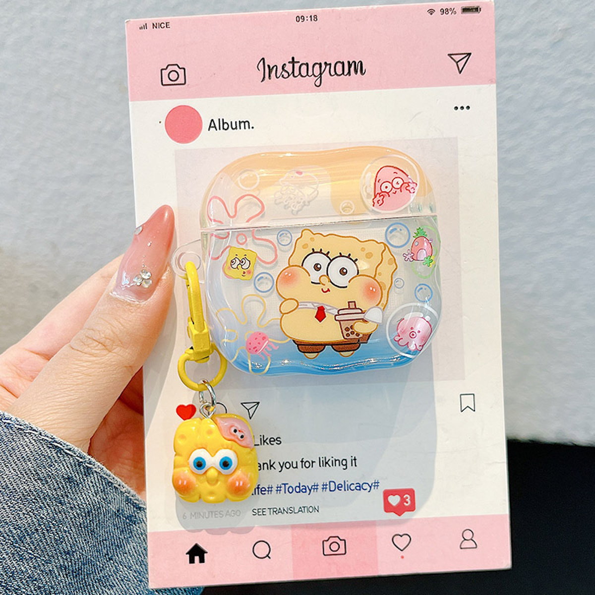 SpongeBob AirPods case character-themed cases Mr. Krabs Squrepants Patrick Star Gary the Snail AirPods Pro 3 SpongBob AirPods Case - ChildAngle