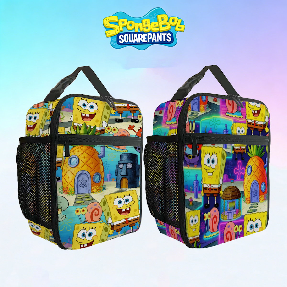 Spongebob Lunch Bag Portable Squarepants Insulated Lunch Tote - ChildAngle