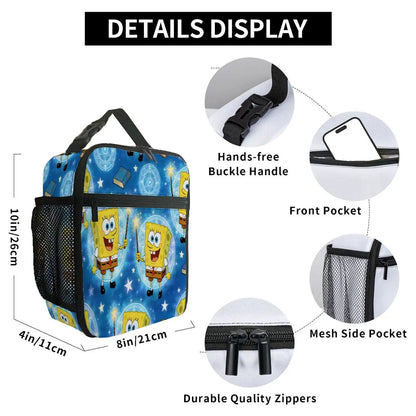 Spongebob Lunch Bag Portable Squarepants Insulated Lunch Tote - ChildAngle
