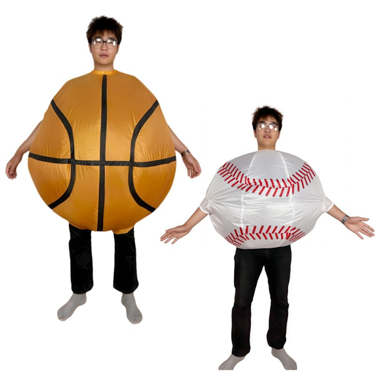 Teens Sports Ball Basketball Baseball Volleyball Inflatable Costumes - ChildAngle