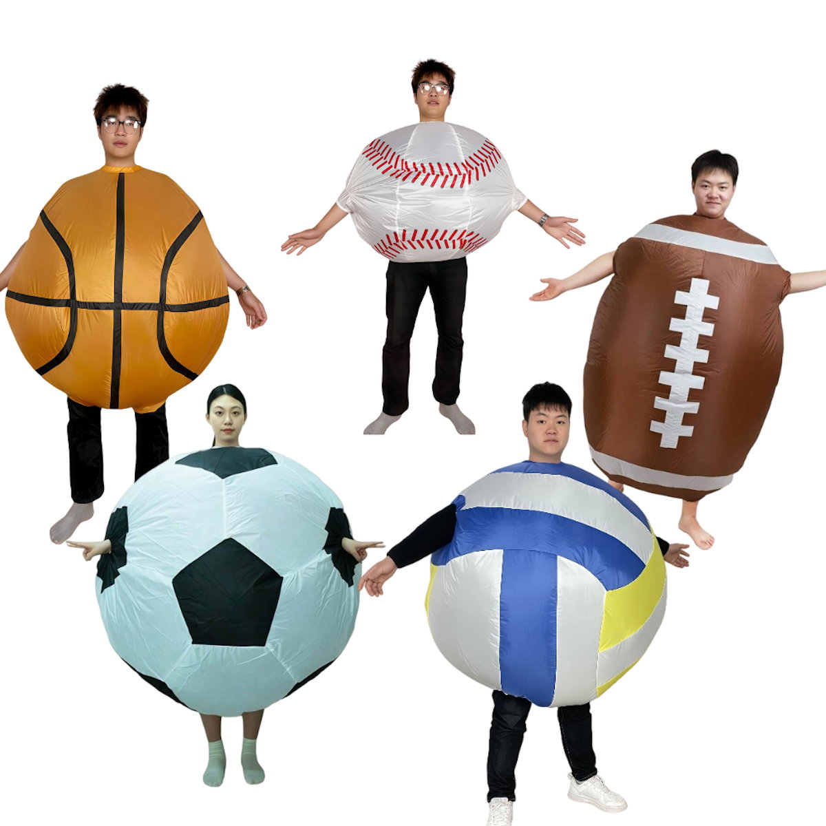 Teens Sports Ball Basketball Baseball Volleyball Inflatable Costumes - ChildAngle