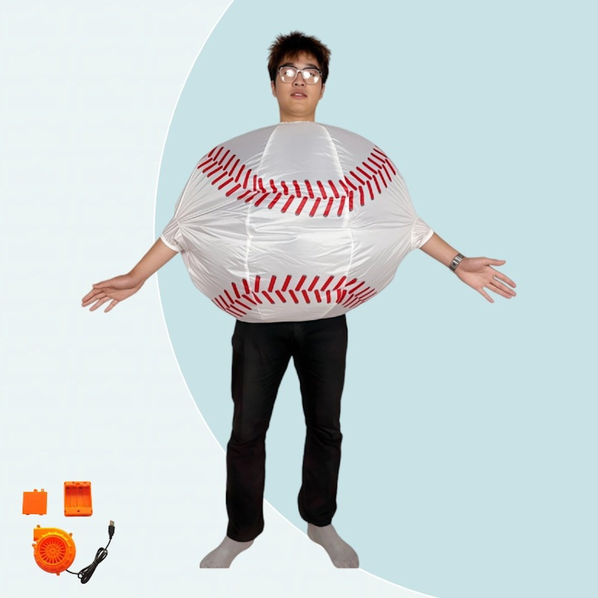 Teens Sports Ball Basketball Baseball Volleyball Inflatable Costumes - ChildAngle