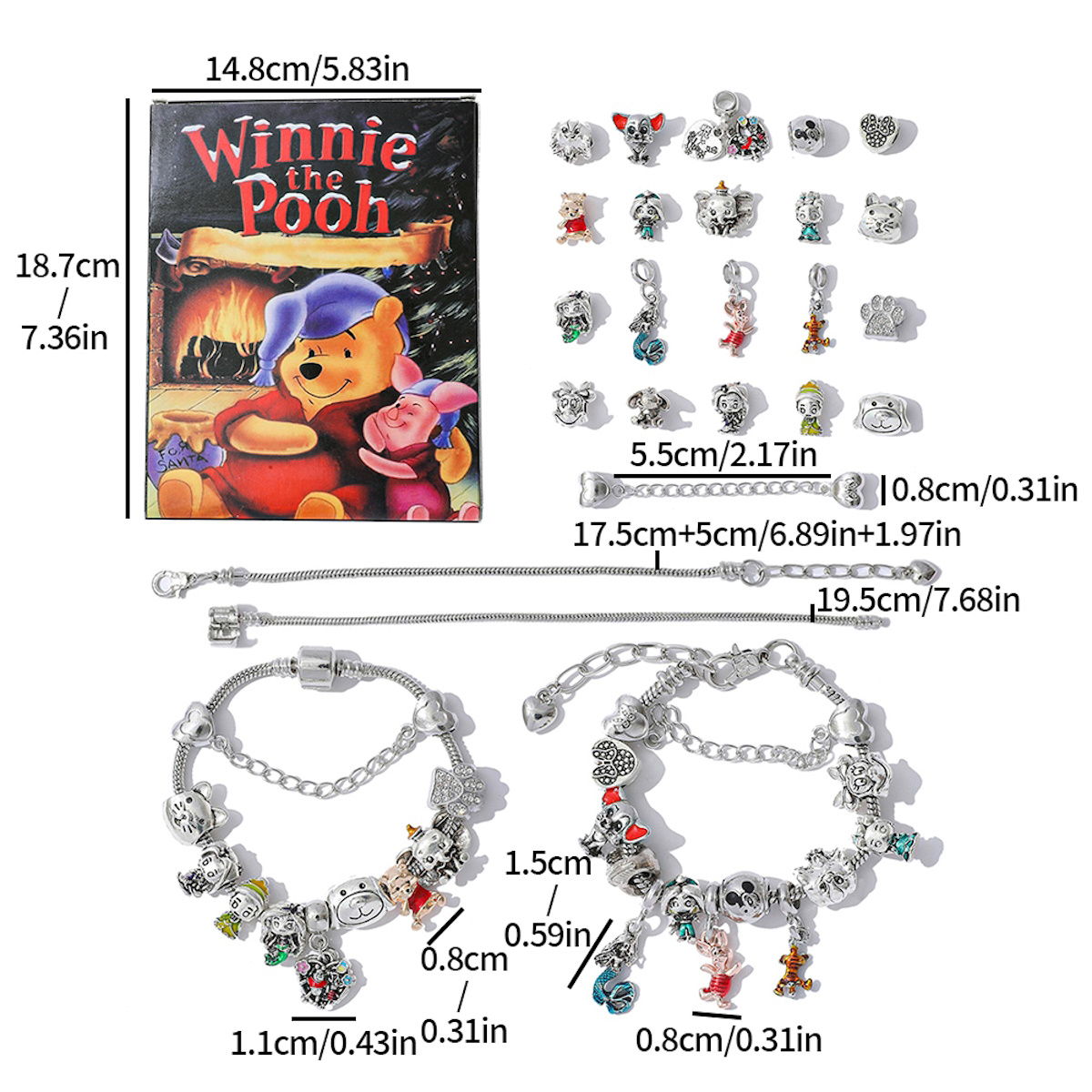 Charm Bracelet Stich Advent Calendar Disney Advent Calendar Winnie the Pooh - ChildAngle