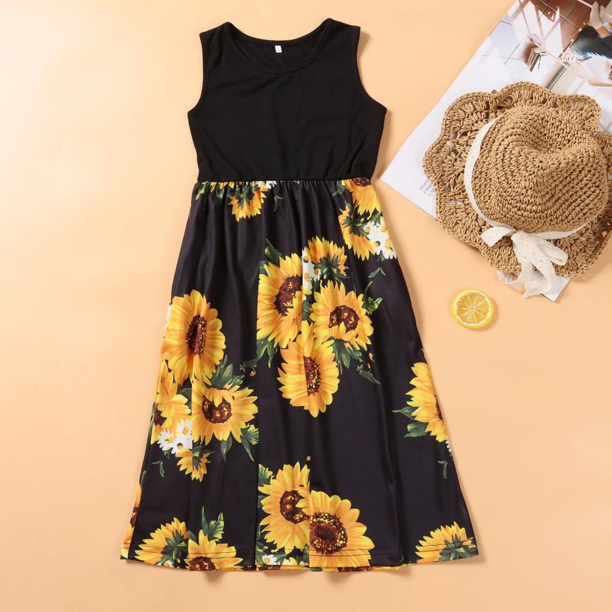 Sunflower Mommy and Me Matching Dress Long Maxi Dress - ChildAngle