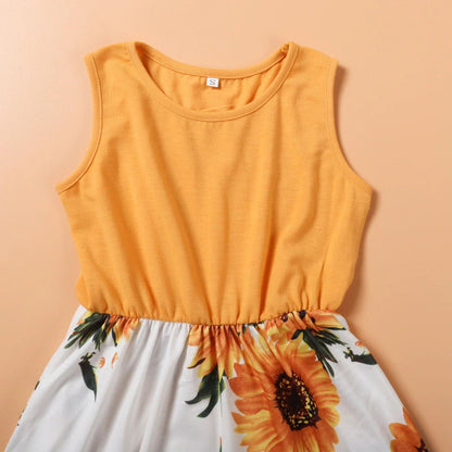 Sunflower Mommy and Me Matching Dress Long Maxi Dress - ChildAngle