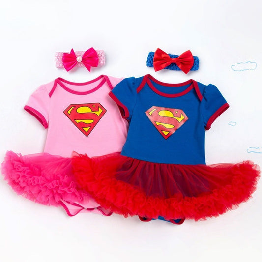 Newborn Infant Halloween Costumes Superwoman Batwoman Baby Girl Party Tutus Dress - ChildAngle