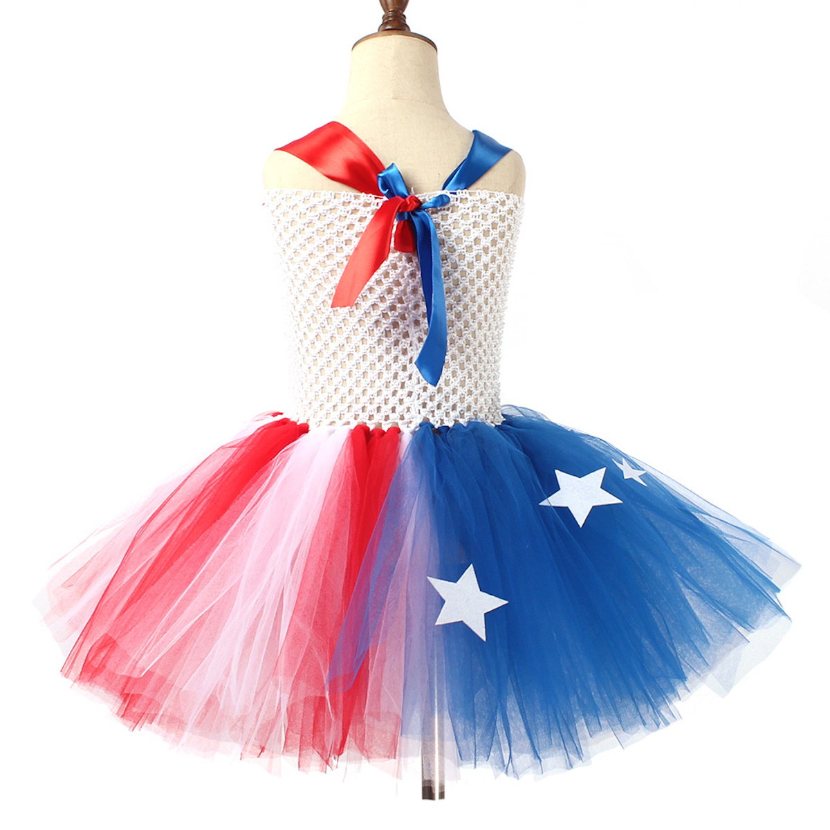 Teen Girls 4th of July Costume Bowknow Tulle Dress with Headband - ChildAngle