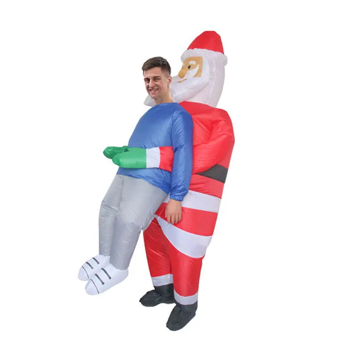 Inflatables Christmas Ride-on Costume Inflatable Gingerbread Man Santa Claus Costumes  - ChildAngle