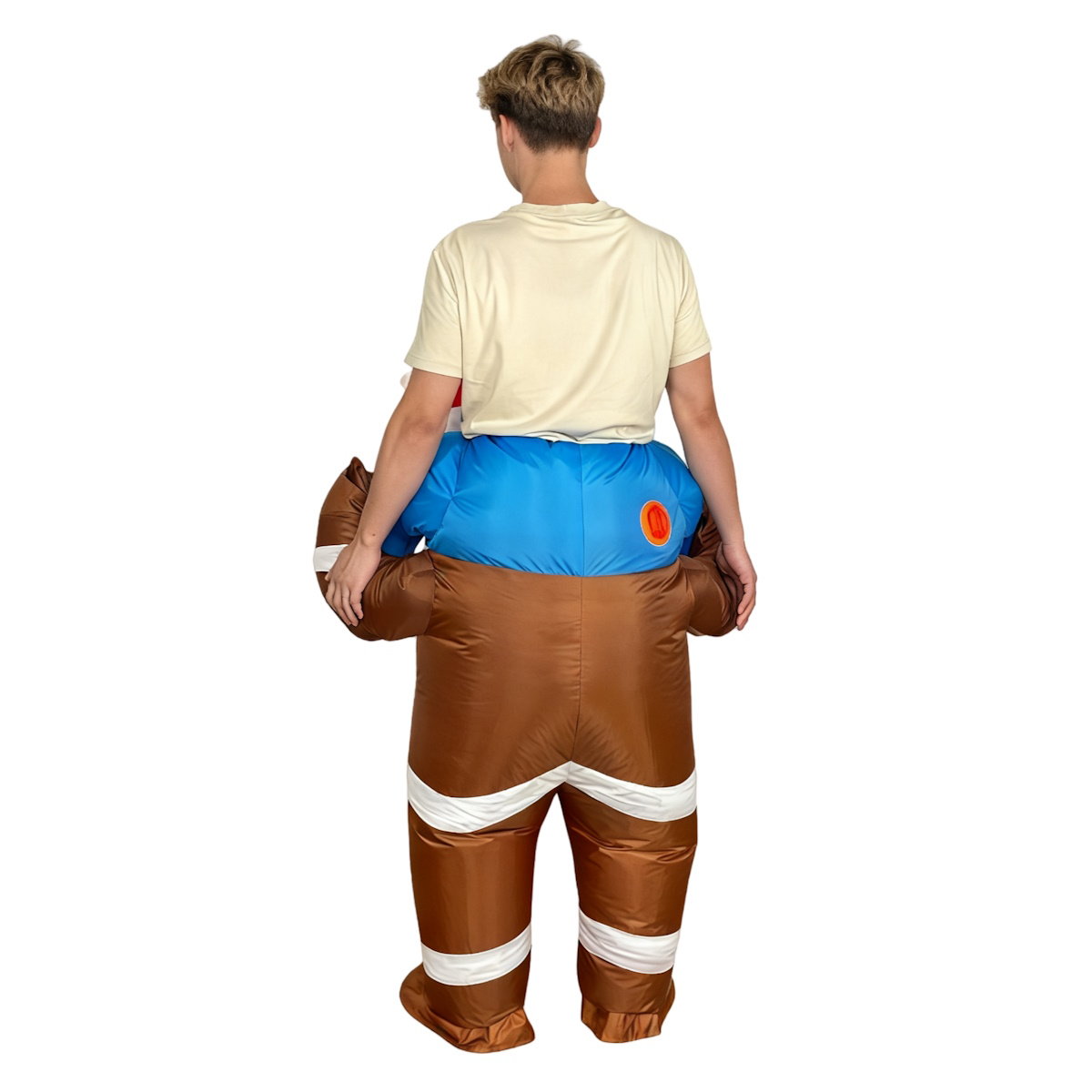 Inflatables Christmas Ride-on Costume Inflatable Gingerbread Man Santa Claus Costumes  - ChildAngle