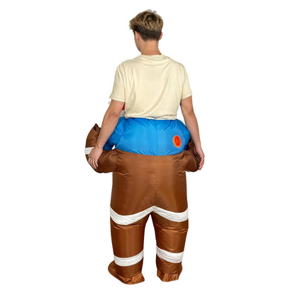Inflatables Christmas Ride-on Costume Inflatable Gingerbread Man Santa Claus Costumes  - ChildAngle