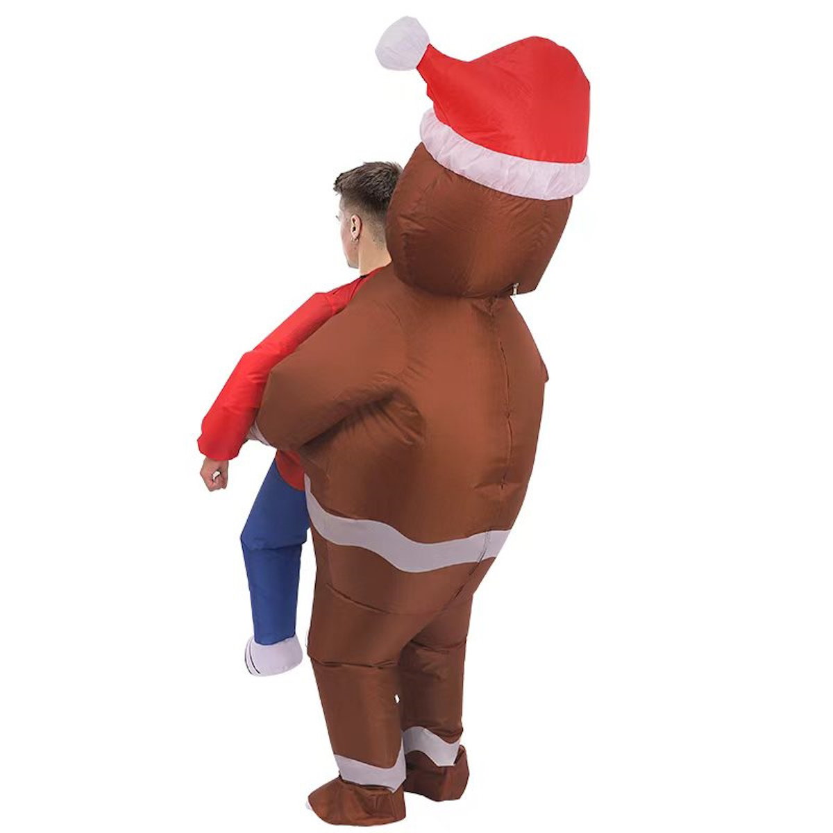 Inflatables Christmas Ride-on Costume Inflatable Gingerbread Man Santa Claus Costumes  - ChildAngle