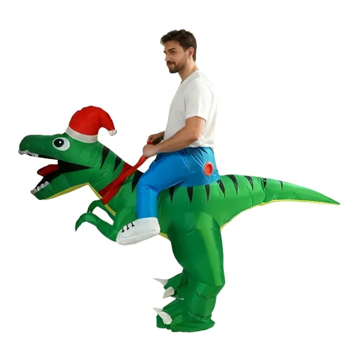 Inflatables Christmas Ride-on Costume Inflatable Gingerbread Man Santa Claus Costumes  - ChildAngle