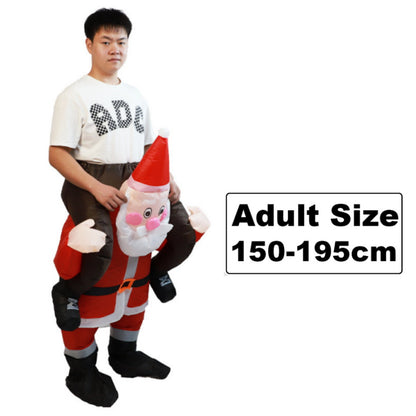 Inflatables Christmas Ride-on Costume Inflatable Gingerbread Man Santa Claus Costumes  - ChildAngle