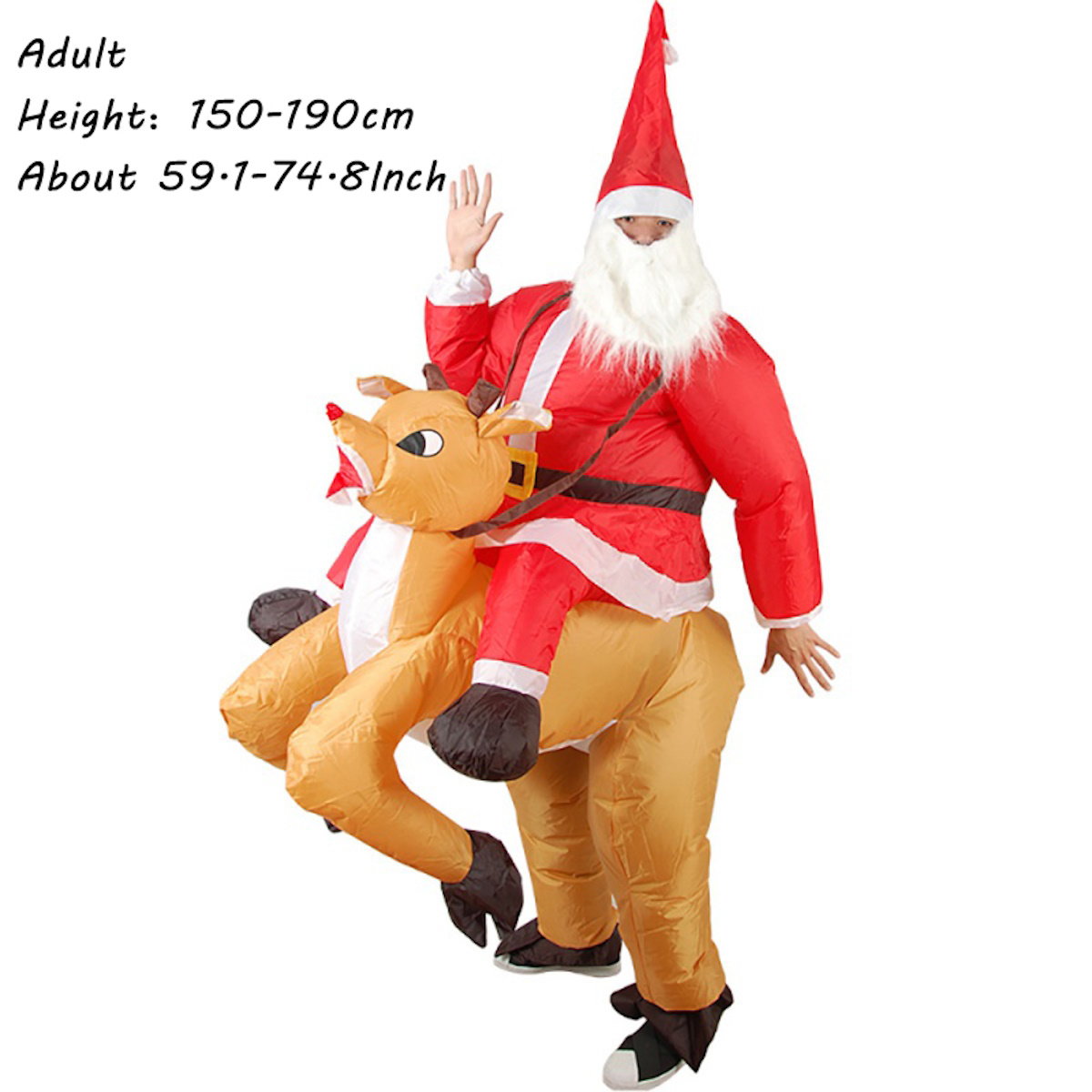 Inflatables Christmas Ride-on Costume Inflatable Gingerbread Man Santa Claus Costumes  - ChildAngle
