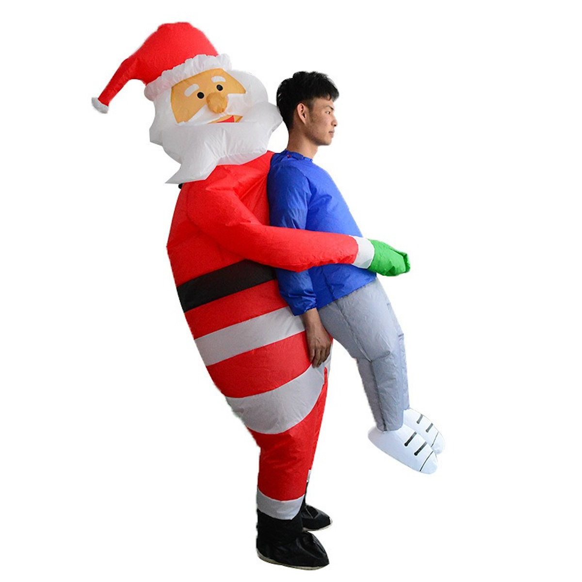 Inflatables Christmas Ride-on Costume Inflatable Gingerbread Man Santa Claus Costumes  - ChildAngle