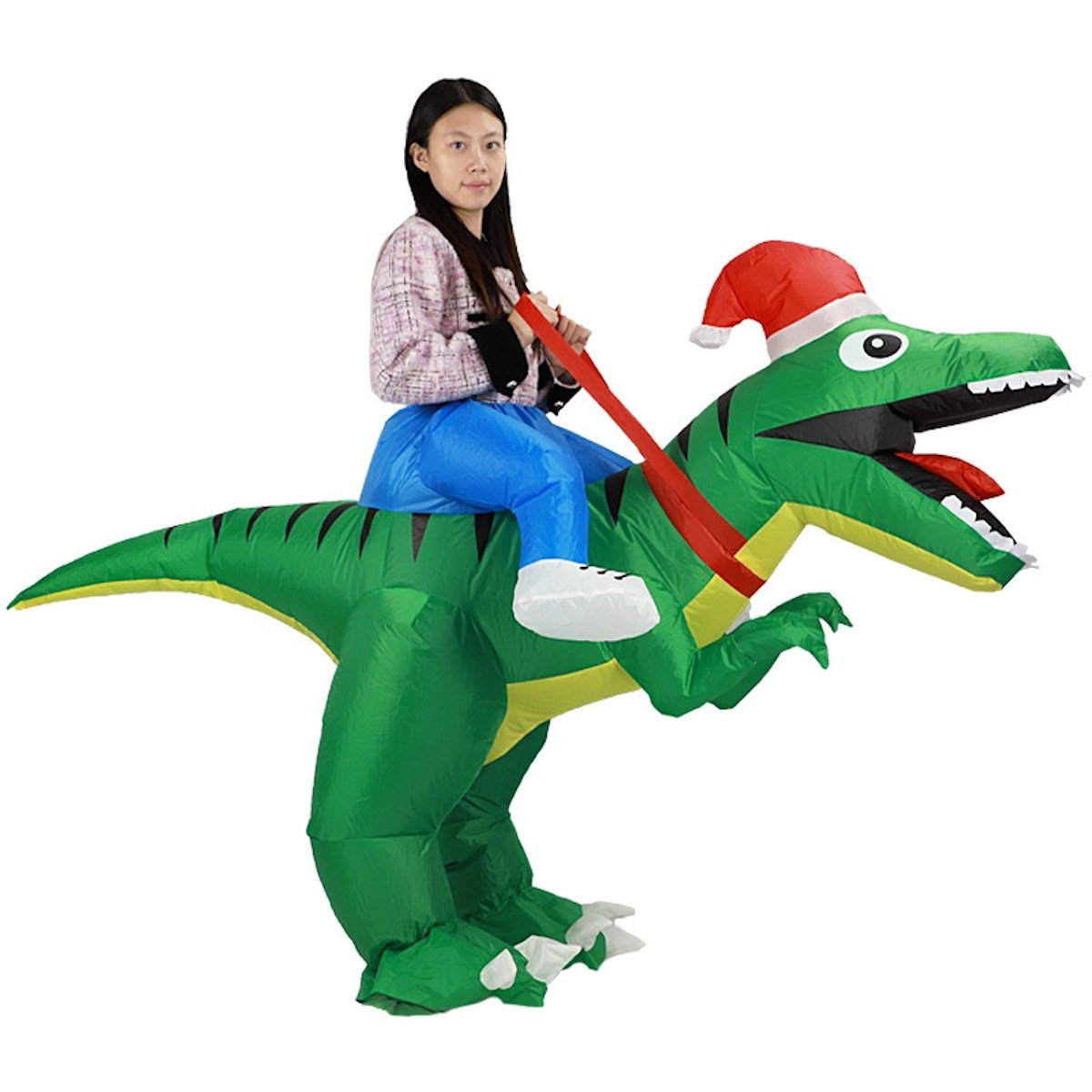 Inflatables Christmas Ride-on Costume Inflatable Gingerbread Man Santa Claus Costumes  - ChildAngle