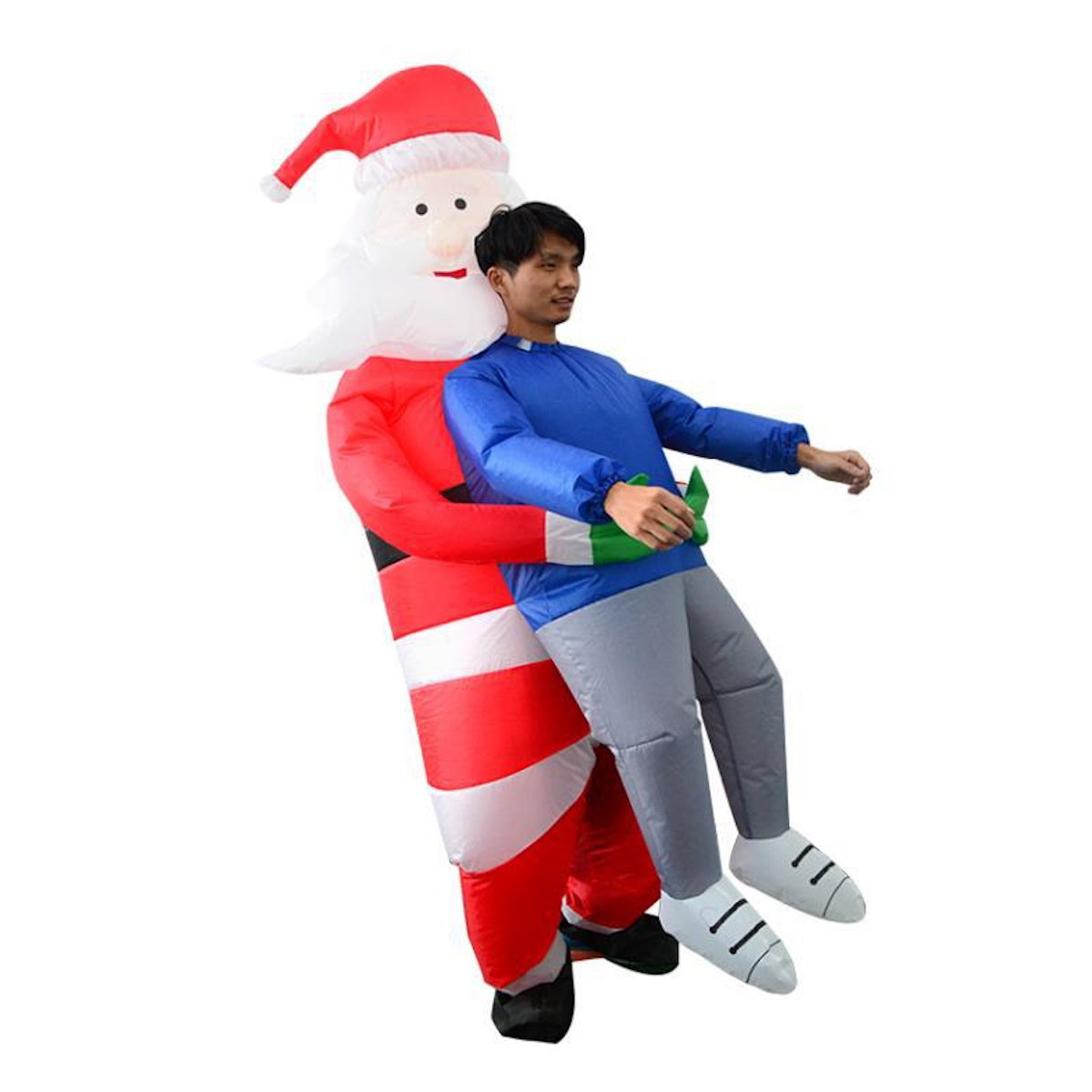 Inflatables Christmas Ride-on Costume Inflatable Gingerbread Man Santa Claus Costumes  - ChildAngle