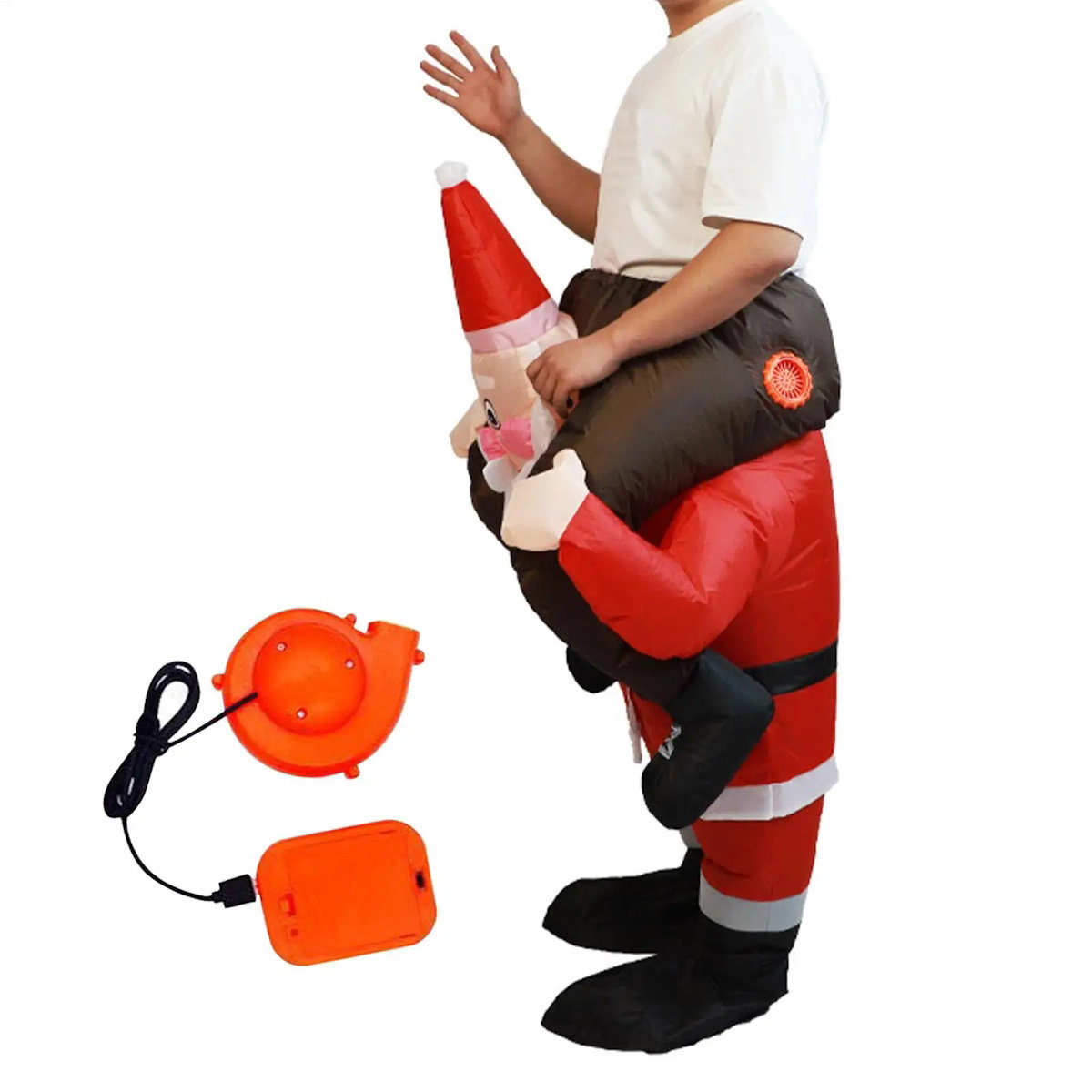 Inflatables Christmas Ride-on Costume Inflatable Gingerbread Man Santa Claus Costumes  - ChildAngle